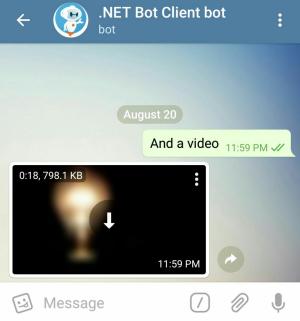 video message screenshot