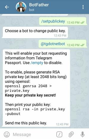 Setting public key